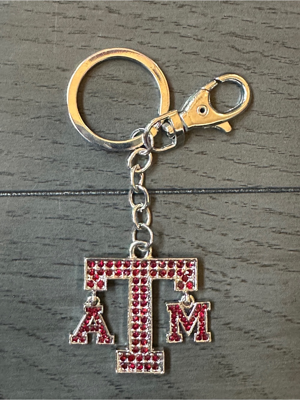Aggies Texas A&M Aggies Keychain key Tag Charm Rhinestone Logo TAMU Maroon